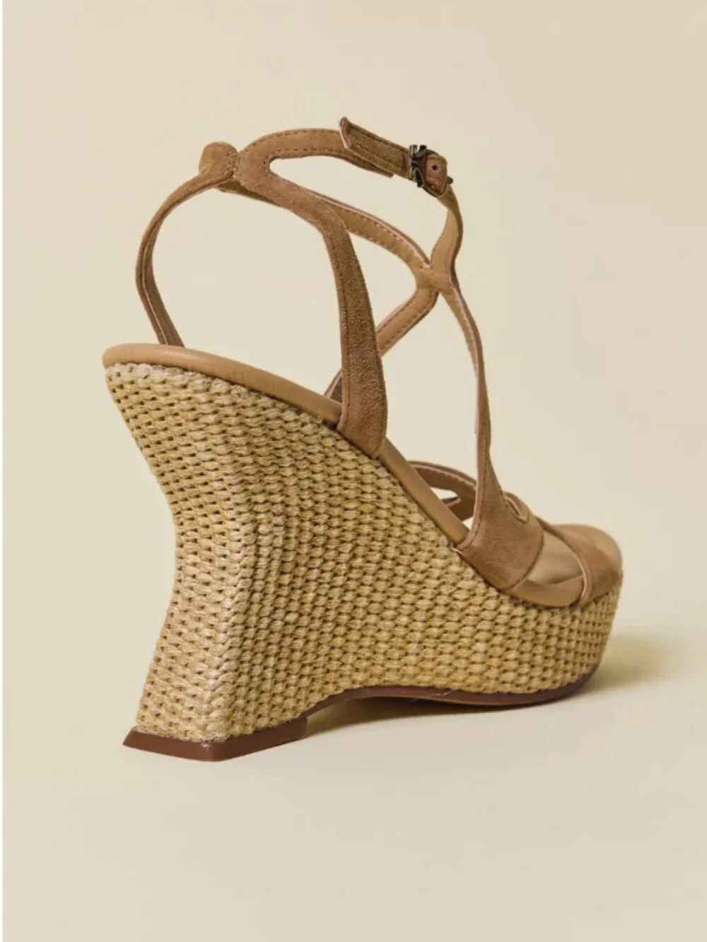 Free People Women's Trina Espadrille Wedge Sandals In Honeyed Oak- 8-1/2 NWT